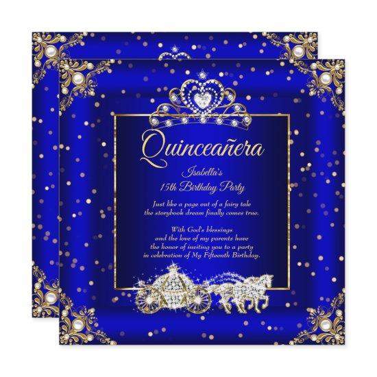 Princess Quinceanera Elite Royal Blue Gold Sparkle