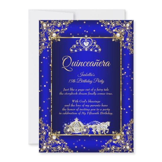 Princess Quinceanera Elite Royal Blue Gold Sparkle