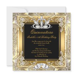 Princess Quinceanera Gold Black Silver Birthday