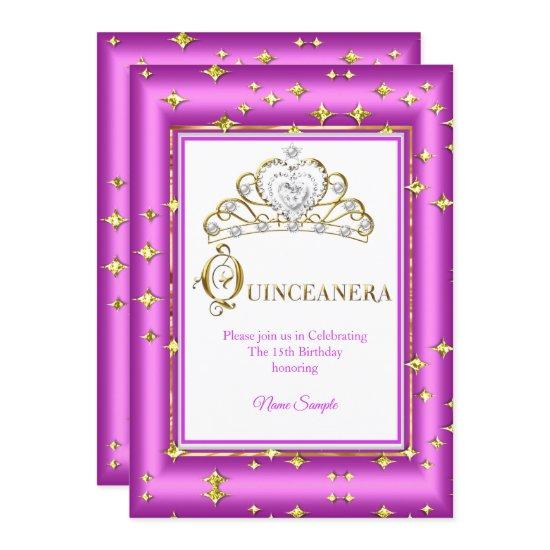 Princess Quinceanera Gold Purple Pink Birthday