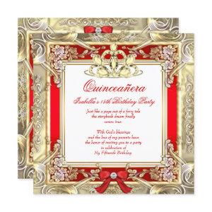 Princess Quinceanera Gold Red Silver White
