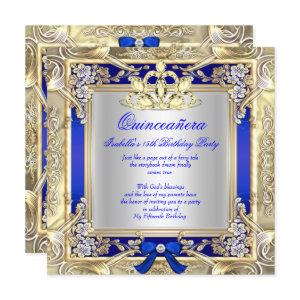 Princess Quinceanera Gold Royal Blue Silver 2