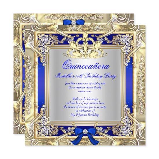 Princess Quinceanera Gold Royal Blue Silver 2