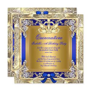 Princess Quinceanera Gold Royal Blue Silver Party