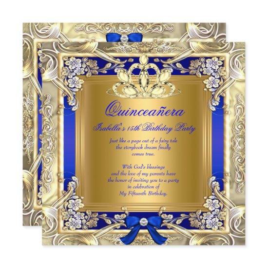 Princess Quinceanera Gold Royal Blue Silver Party