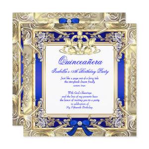 Princess Quinceanera Gold Royal Blue Silver White