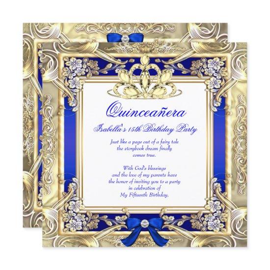 Princess Quinceanera Gold Royal Blue Silver White