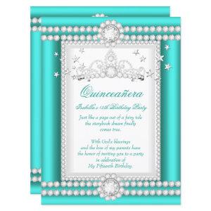 Princess Quinceanera Jade Teal Diamond Tiara