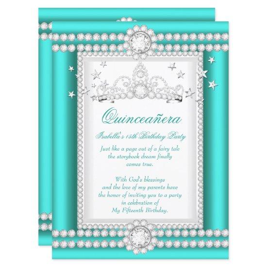 Princess Quinceanera Jade Teal Diamond Tiara