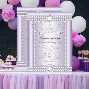 Princess Quinceanera Lilac Hearts Diamond Tiara