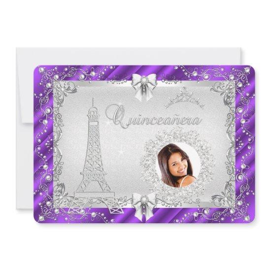 Princess Quinceanera Magical Purple Silver Photo