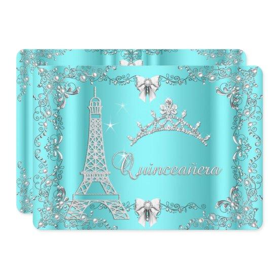 Princess Quinceanera Magical Teal Blue Silver