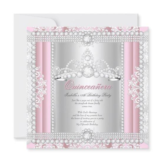 Princess Quinceanera Party Diamond Pink Tiara