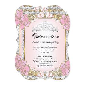 Princess Quinceanera Pink Gold 15th Birthday