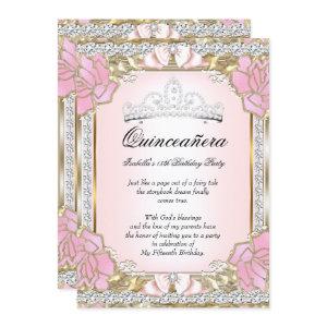 Princess Quinceanera Pink Gold 15th Birthday