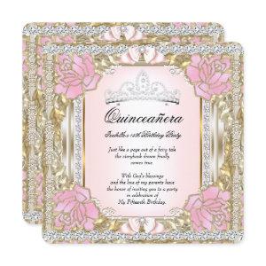Princess Quinceanera Pink Gold 15th Birthday