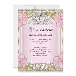 Princess Quinceanera Pink Gold 15th Birthday Party