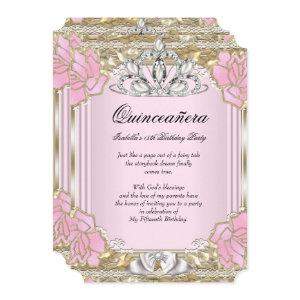 Princess Quinceanera Pink Gold 15th Birthday Party