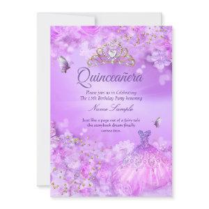 Princess Quinceanera purple pink floral dress