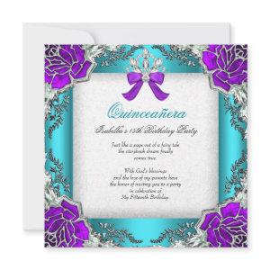 Princess Quinceanera Purple Teal 15th Birthday