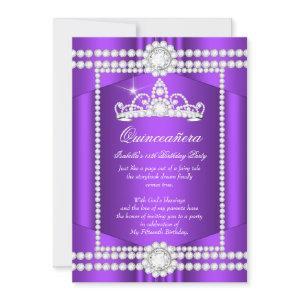 Princess Quinceanera Purple White Diamond Tiara