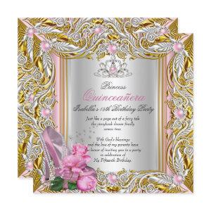 Princess Quinceanera Silver Pink Rose Gold