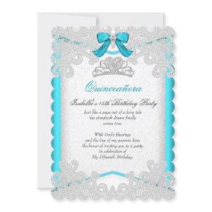 Princess Quinceanera Teal Blue Lace Birthday Party