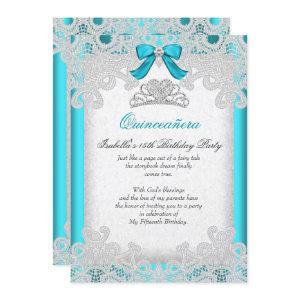 Princess Quinceanera Teal Blue Lace