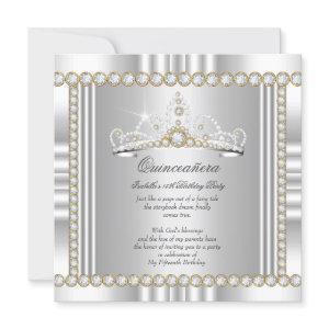 Princess Quinceanera Tiara Gold Silver White
