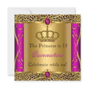 Princess Regal Pink Leopard Quinceañera Party