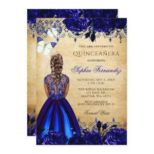 Princess Royal Blue Butterfly Quinceañera