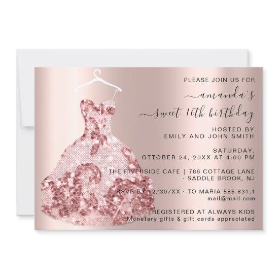 Princess Royal Rose Dress Sweet 16th Quinceañera