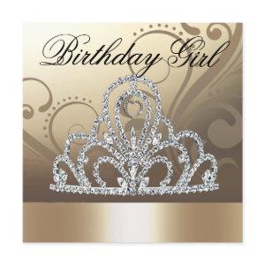 Princess Tiara Birthday Girl (eggshell)