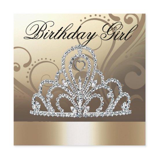 Princess Tiara Birthday Girl (eggshell)