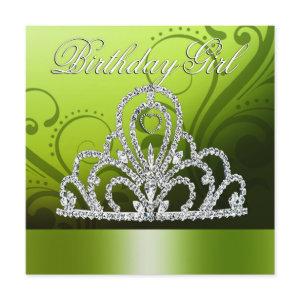 Princess Tiara Birthday Girl (lime)