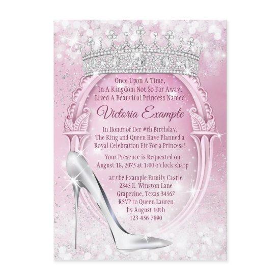 Princess Tiara Glass Shoe Cinderella Quinceanera