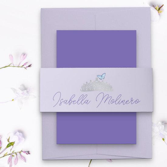 Princess Tiara Light Purple and Silver  Belly Band