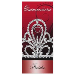 Princess Tiara Quinceanera (deep red)