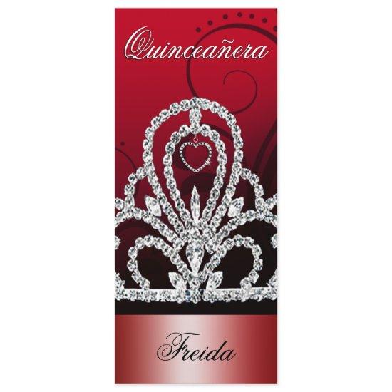 Princess Tiara Quinceanera (deep red)
