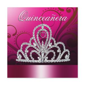 Princess Tiara Quinceanera (fuschia)