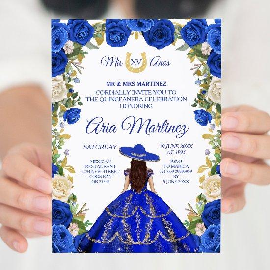 Princess White Navy Roses Charra 15  2