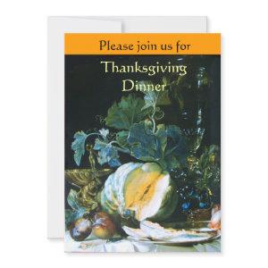 PUMPKIN , FRUITS AND GLASSWARE Thanksgiving Dinner