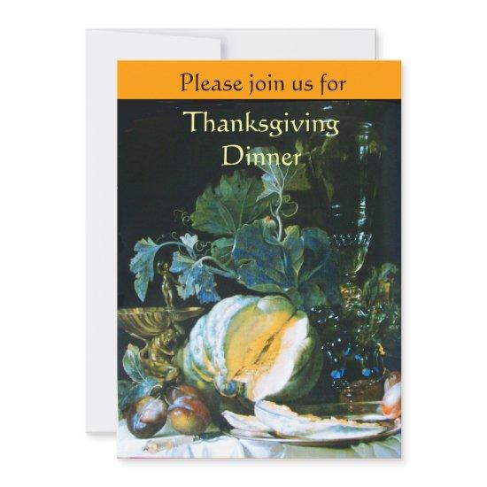 PUMPKIN , FRUITS AND GLASSWARE Thanksgiving Dinner