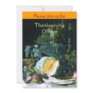PUMPKIN , FRUITS AND GLASSWARE Thanksgiving Dinner