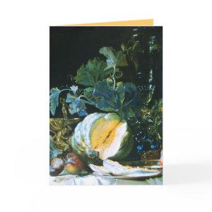 PUMPKIN ,FRUITS AND GLASSWARE Thanksgiving Holiday Card