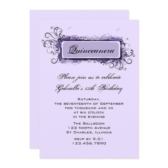 Purple Abstract Floral Quinceanera Birthday Party