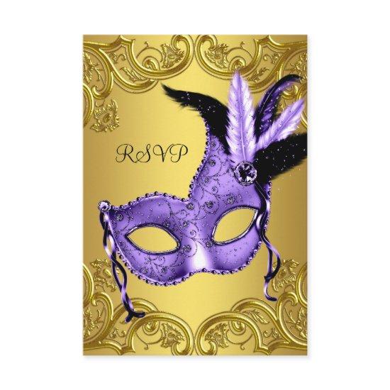 Purple and Gold Masquerade Party RSVP