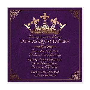 Purple and Gold Royal Quinceanera