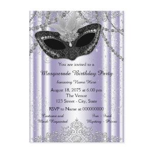 Purple and Gray Pearl Glitter Masquerade Party