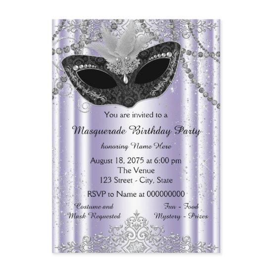 Purple and Gray Pearl Glitter Masquerade Party